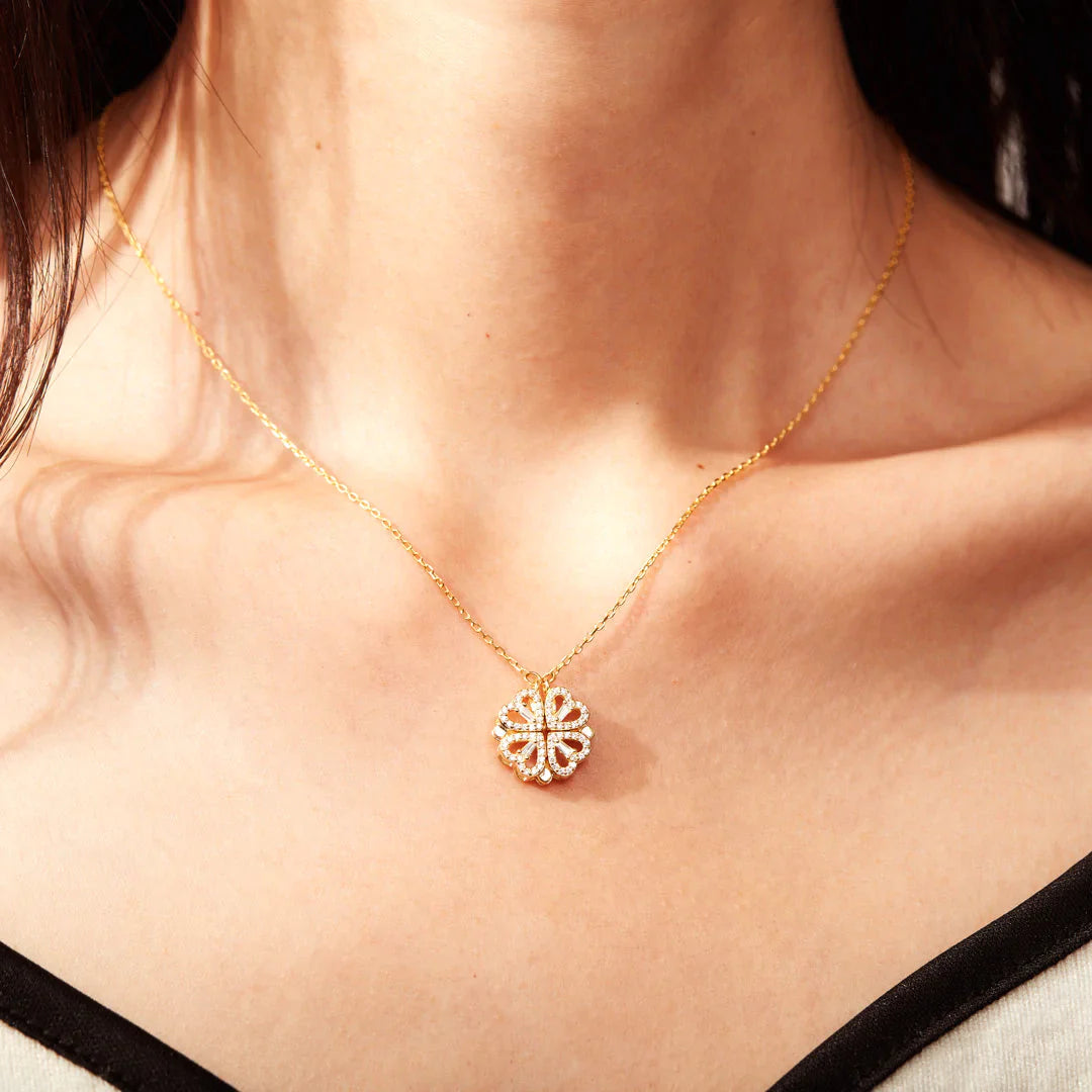 Spend My Life With You Magnetic Four Leaf Clover Necklace