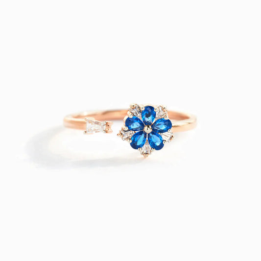 I Will Always Be There Gem Flower Ring