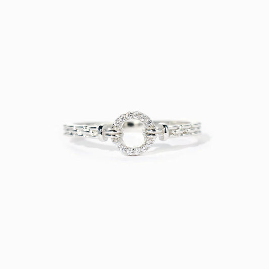 I Will Be With You Pavé Open Circle Ring