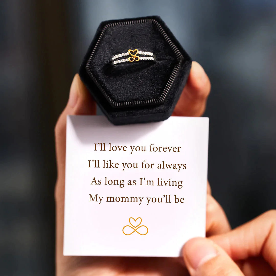 I'll Love You Forever Infinity Heart Ring Set