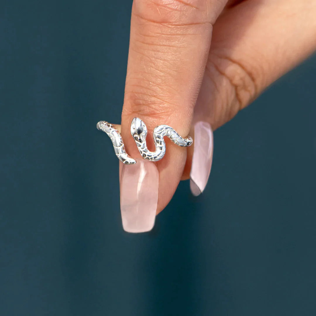 Let Go & Have Faith Snake Ring