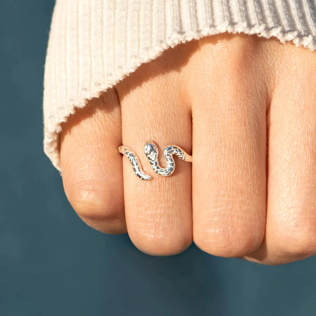 Let Go & Have Faith Snake Ring