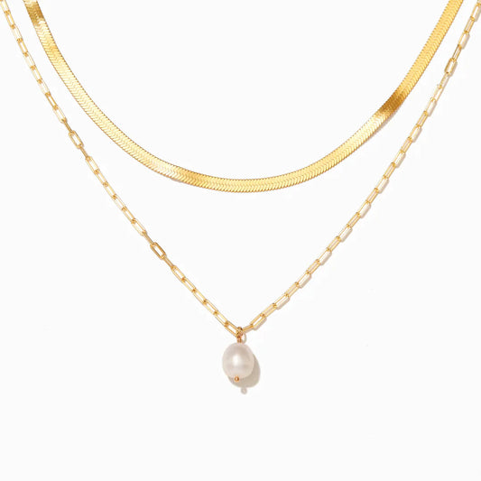 Pearl Layered Necklace Set