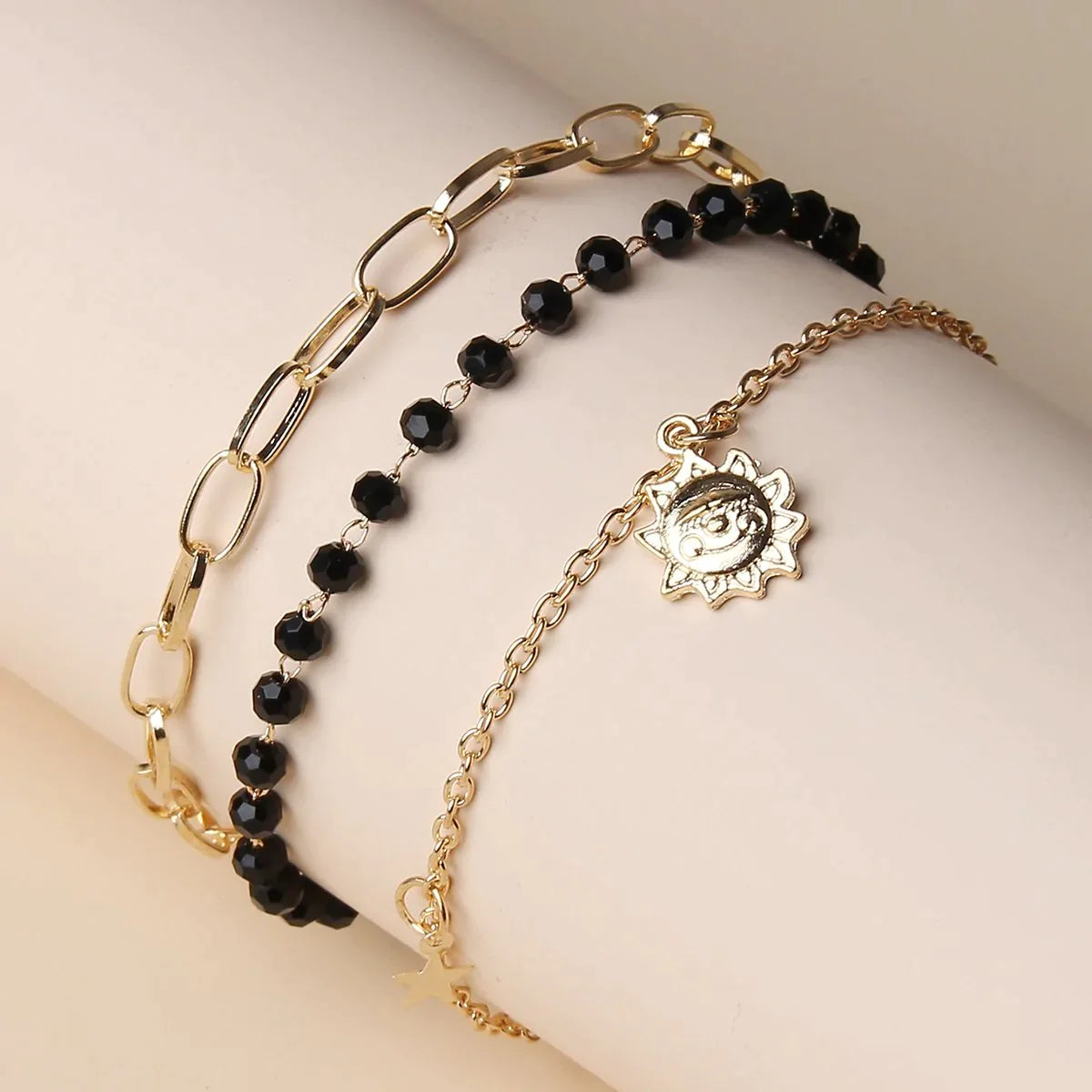 Cuba Chain Anklet Sun Moon Anklet Fashion Jewelry for Women