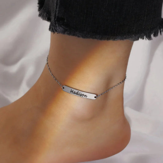 Personalized Name Anklet ID Bracelet Anklet for Women