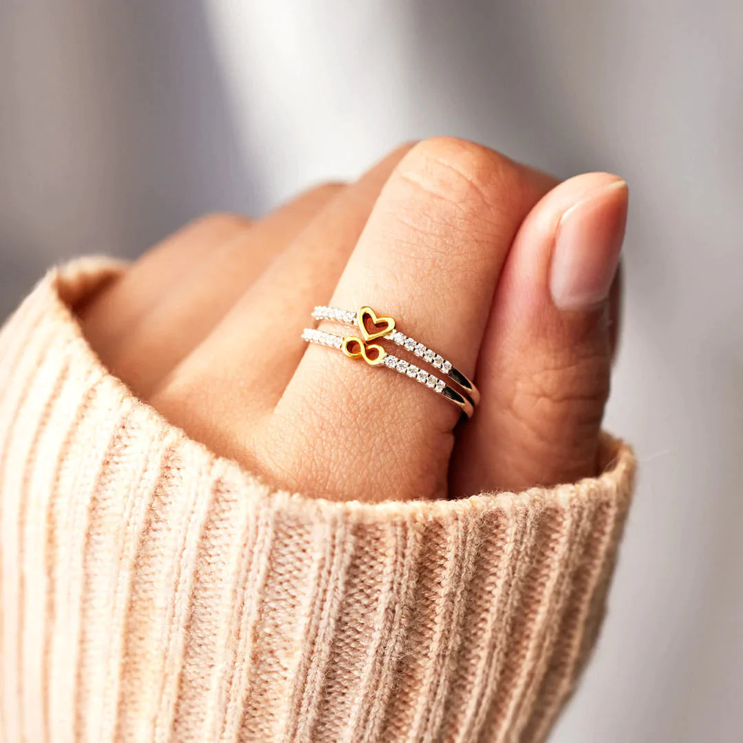 I'll Love You Forever Infinity Heart Ring Set